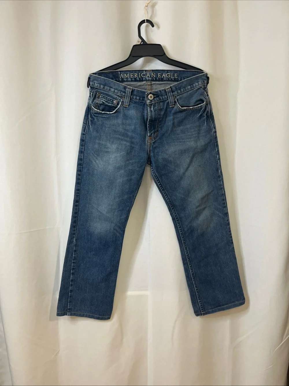 American Eagle Outfitters Men's Blue Straight-Leg Jeans
